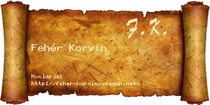 Fehér Korvin névjegykártya